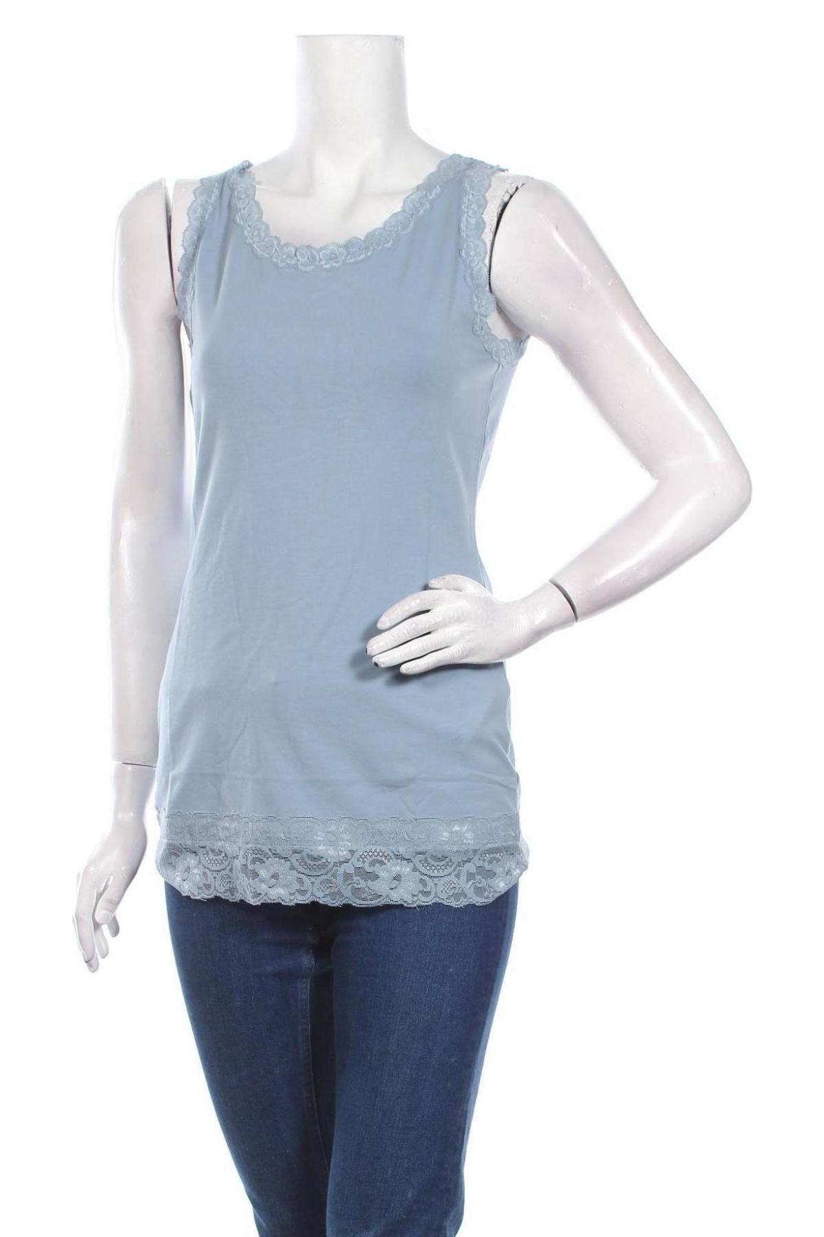 Γυναικείο αμάνικο μπλουζάκι Street One, Μέγεθος S, Χρώμα Μπλέ, Βαμβάκι, πολυαμίδη, ελαστάνη, Τιμή 7,58 €