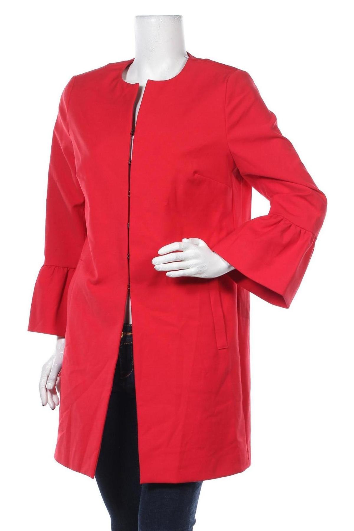 Дамско палто Comma,, Размер M, Цвят Червен, 56% памук, 31% полиестер, 13% еластан, Цена 72,25 лв.