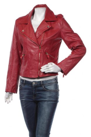 Дамско кожено яке, Размер XL, Цвят Червен, Еко кожа, Цена 64,00 лв.