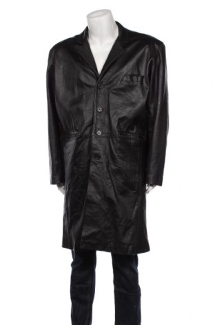 Мъжко кожено палто, Размер 3XL, Цвят Черен, Цена 96,30 лв.
