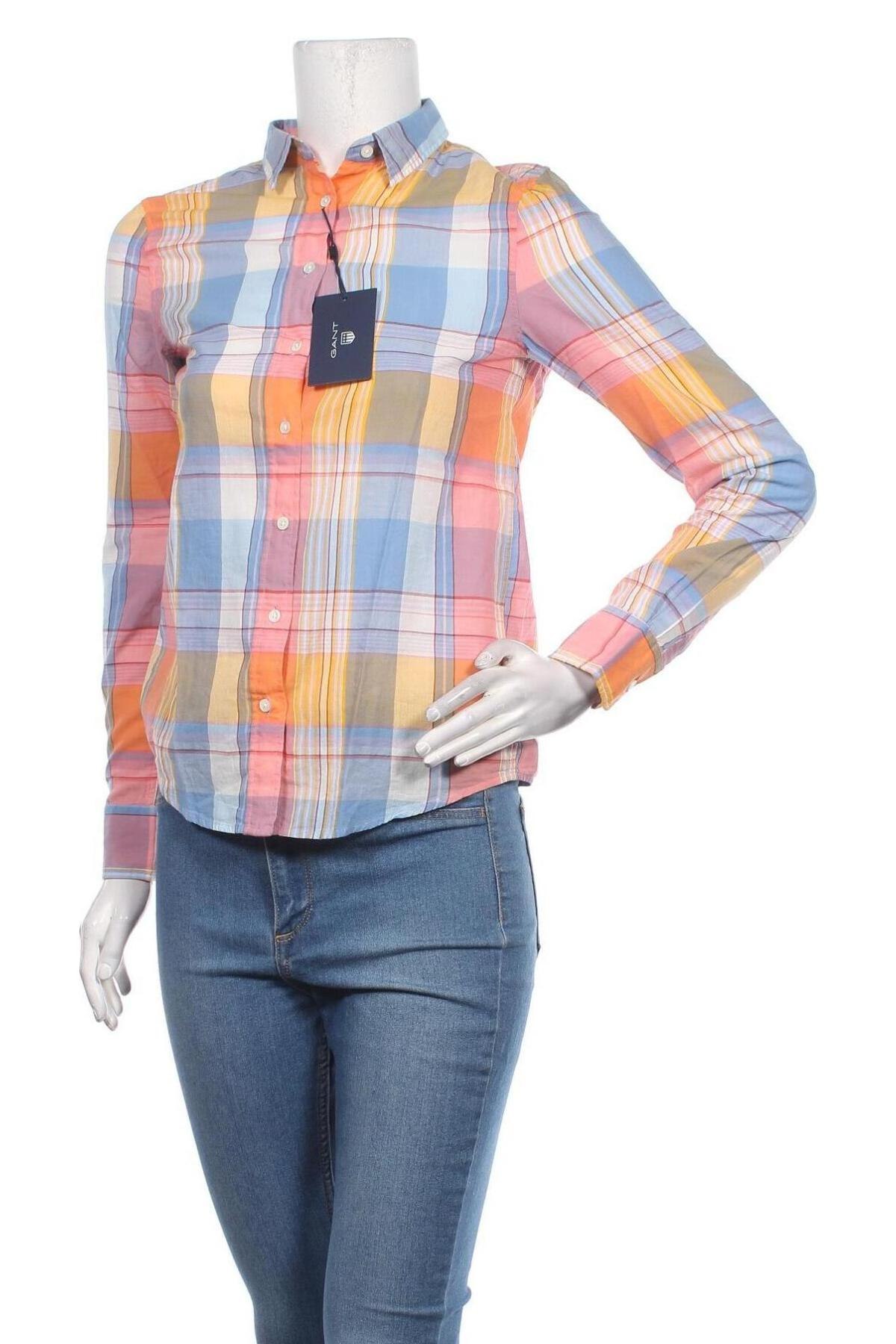 Дамска риза Gant, Размер XXS, Цвят Многоцветен, Цена 172,00 лв.