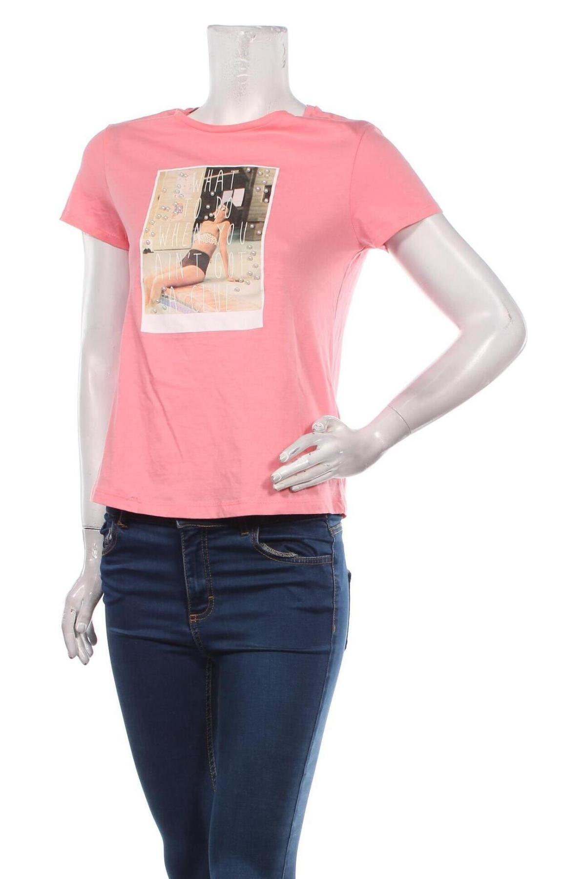 Дамска тениска Springfield, Размер M, Цвят Розов, Цена 57,00 лв.