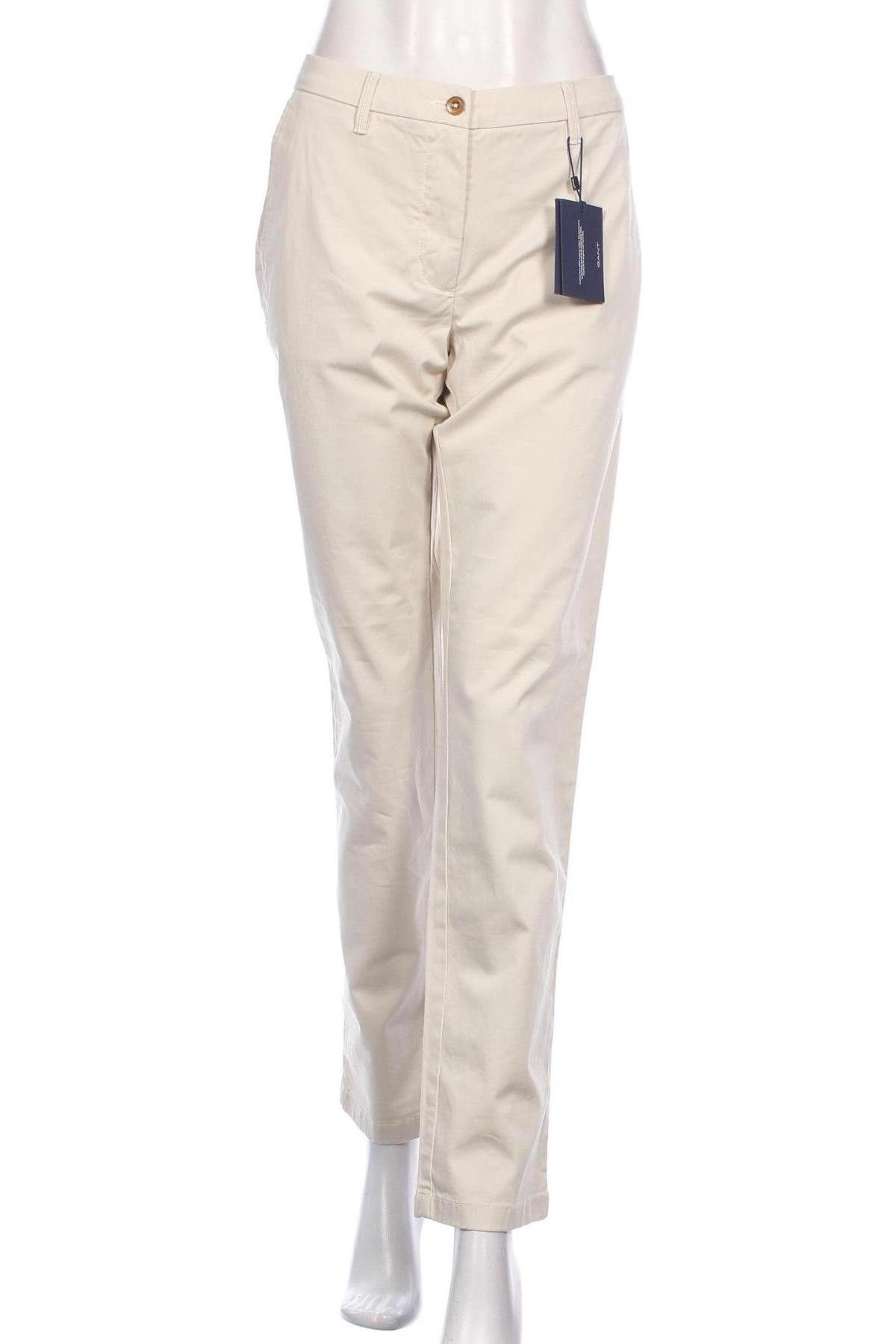 Дамски панталон Gant, Размер XL, Цвят Бежов, Цена 45,32 лв.