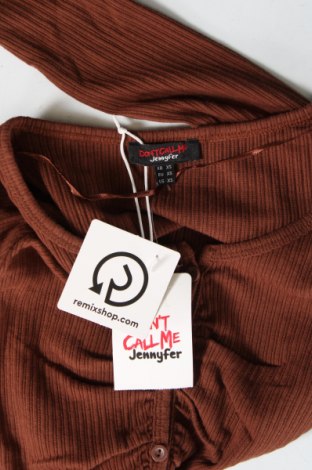 Γυναικεία μπλούζα Jennyfer, Μέγεθος XS, Χρώμα Καφέ, Τιμή 7,03 €