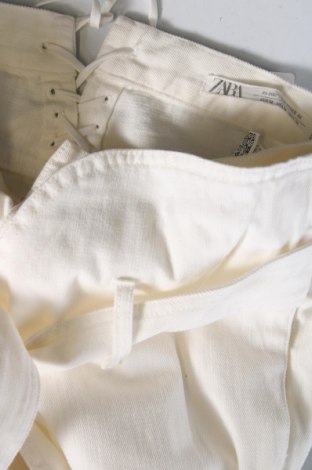 Pantaloni de velvet de femei Zara, Mărime M, Culoare Ecru, Preț 65,79 Lei