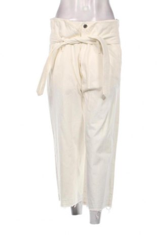 Pantaloni de velvet de femei Zara, Mărime M, Culoare Ecru, Preț 39,47 Lei