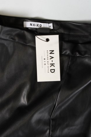 Дамски кожен панталон NA-KD, Размер XS, Цвят Черен, Цена 13,92 лв.