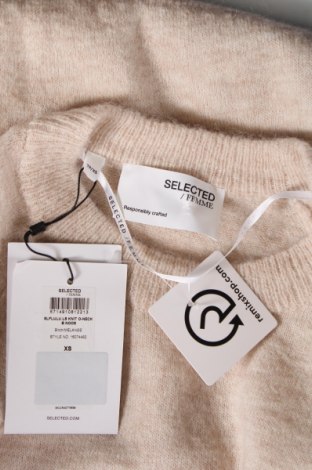 Γυναικείο πουλόβερ Selected Femme, Μέγεθος XS, Χρώμα  Μπέζ, Τιμή 21,14 €