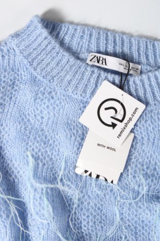 Дамски пуловер Zara, Размер L, Цвят Син, Цена 54,00 лв.