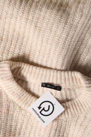 Дамски пуловер Zara Knitwear, Размер M, Цвят Бежов, Цена 8,40 лв.