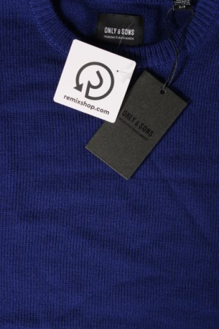 Ανδρικό πουλόβερ Only & Sons, Μέγεθος S, Χρώμα Μπλέ, Τιμή 8,54 €