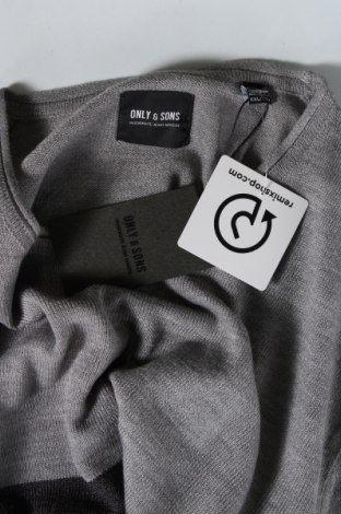 Мъжки пуловер Only & Sons, Размер XXL, Цвят Сив, Цена 13,80 лв.