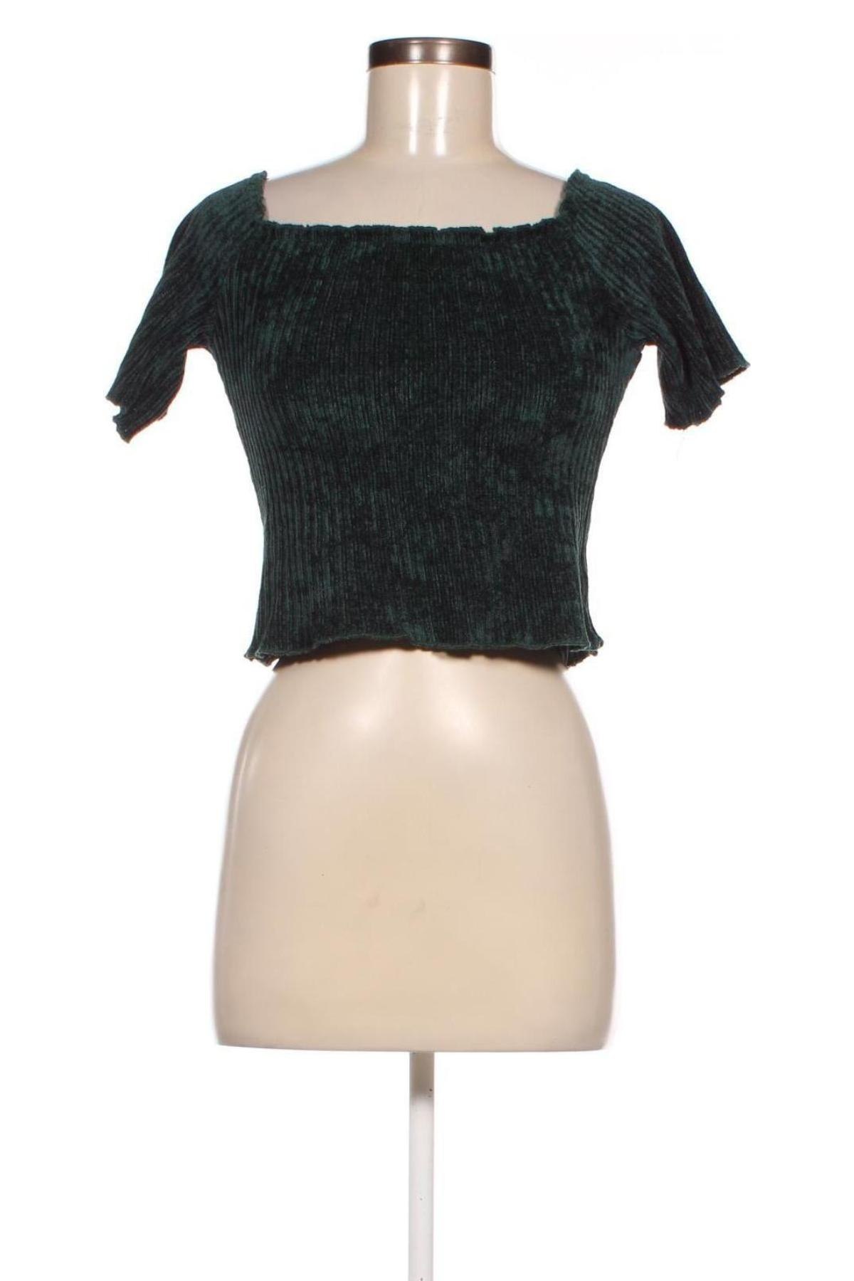 Γυναικεία μπλούζα Bershka, Μέγεθος L, Χρώμα Πράσινο, Τιμή 5,17 €