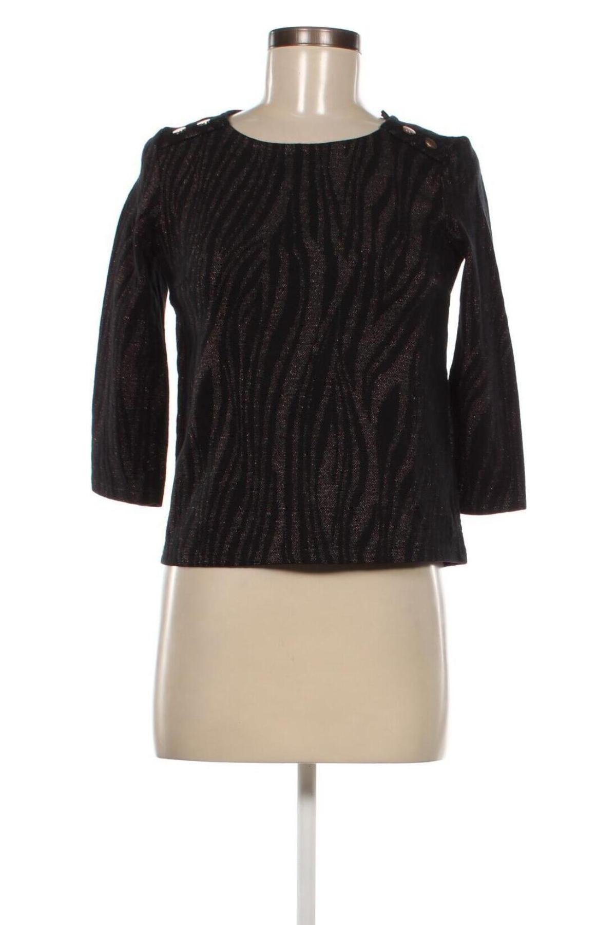 Γυναικεία μπλούζα Camaieu, Μέγεθος XS, Χρώμα Μαύρο, Τιμή 6,39 €
