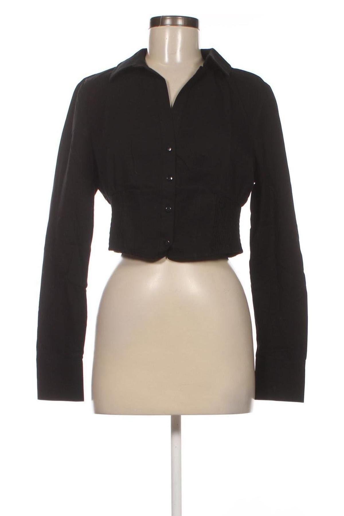 Γυναικείο πουκάμισο Jennyfer, Μέγεθος L, Χρώμα Μαύρο, Τιμή 6,19 €