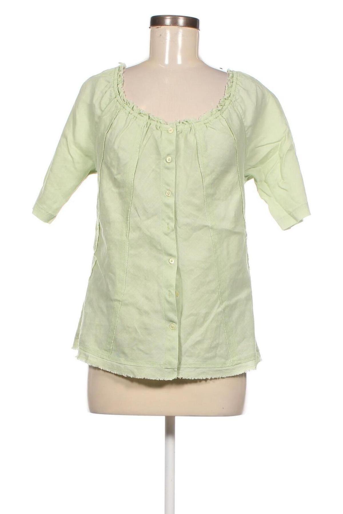 Дамска риза Promod, Размер M, Цвят Зелен, Цена 6,24 лв.