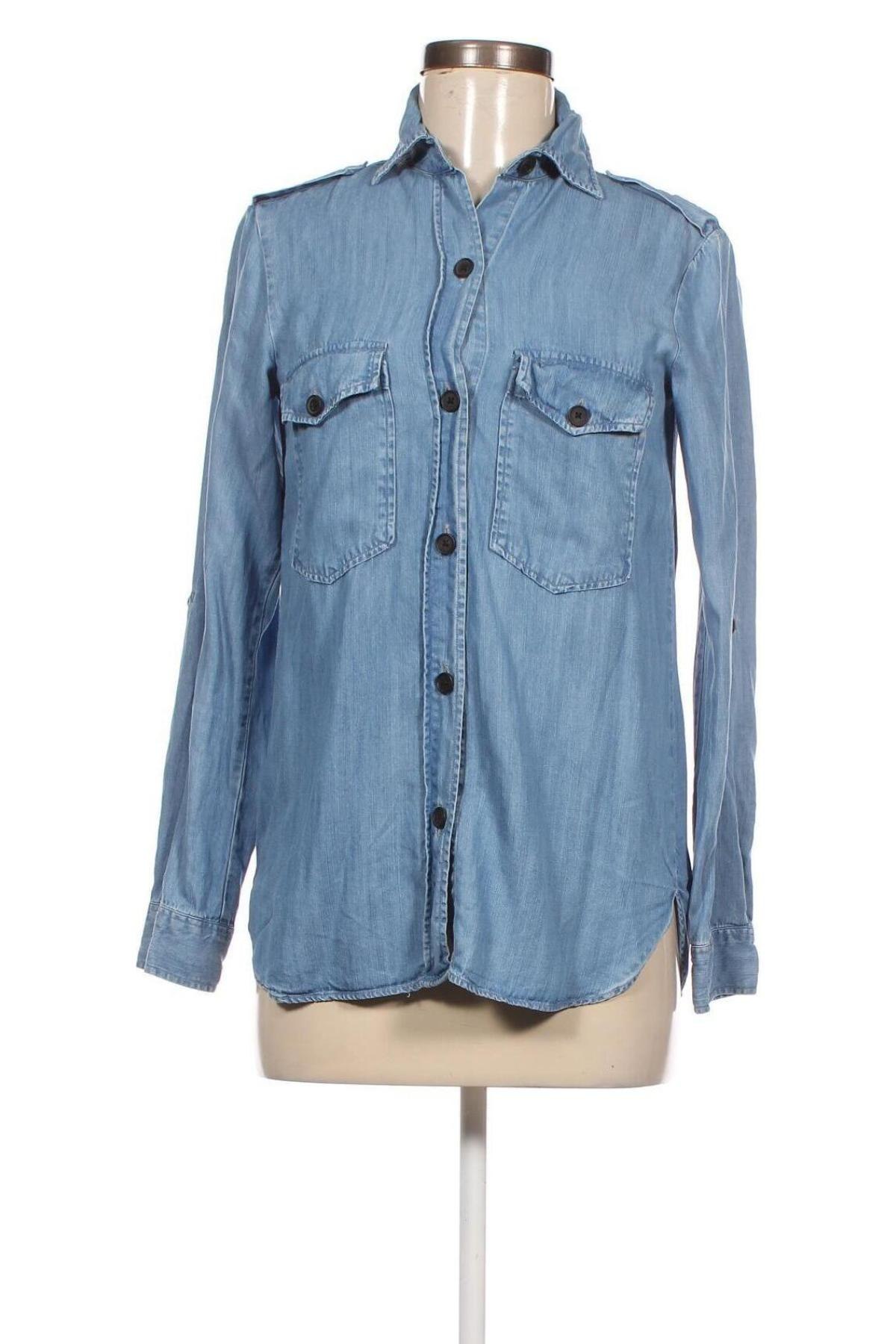Γυναικείο πουκάμισο Zara, Μέγεθος XS, Χρώμα Μπλέ, Τιμή 6,06 €