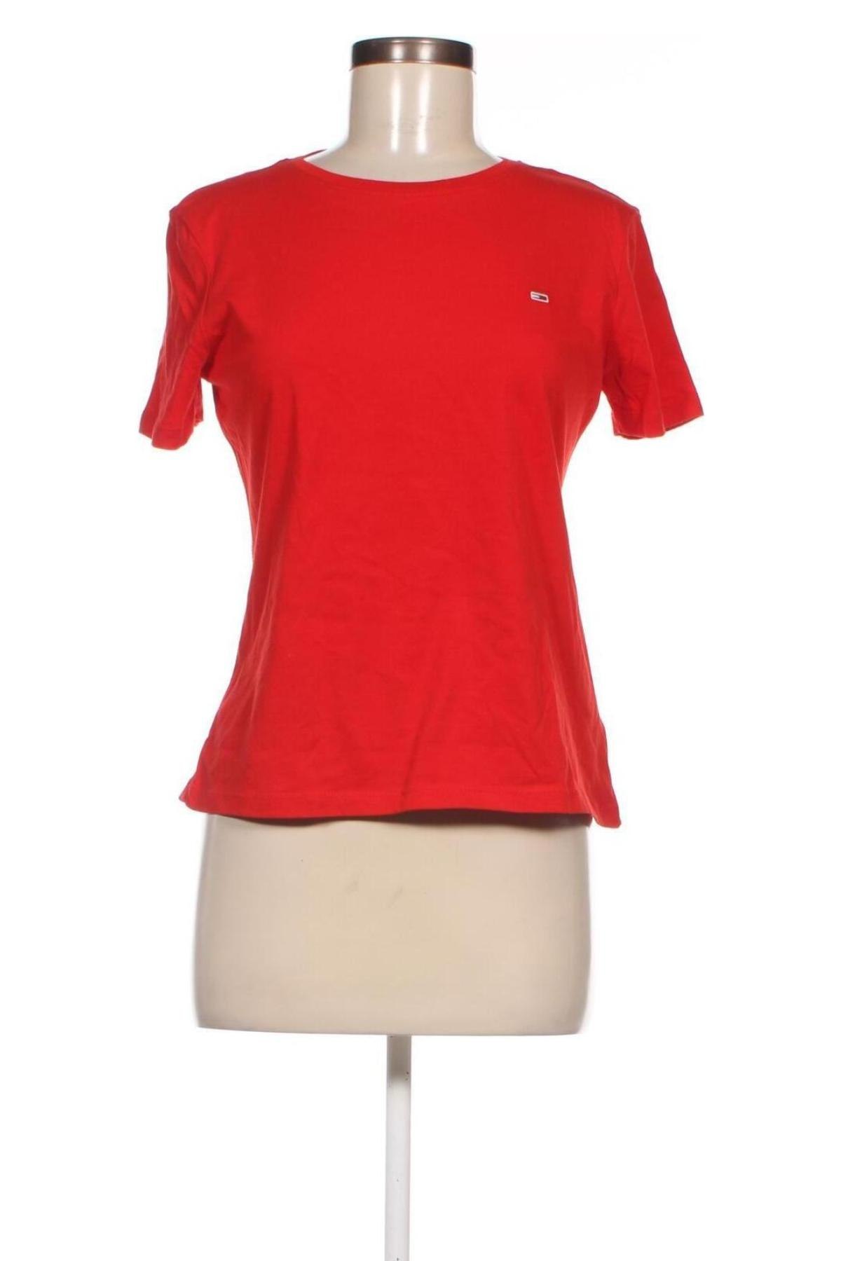 Damen T-Shirt Tommy Jeans, Größe S, Farbe Rot, Preis 47,32 €