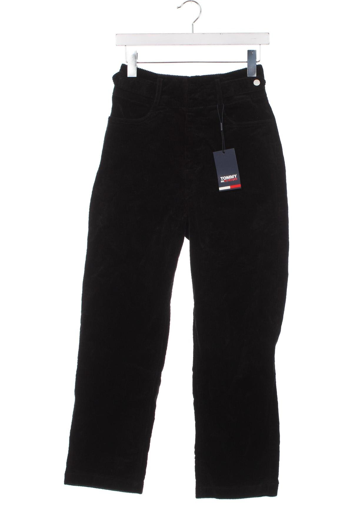 Γυναικείο κοτλέ παντελόνι Tommy Jeans, Μέγεθος XS, Χρώμα Μαύρο, Τιμή 35,44 €