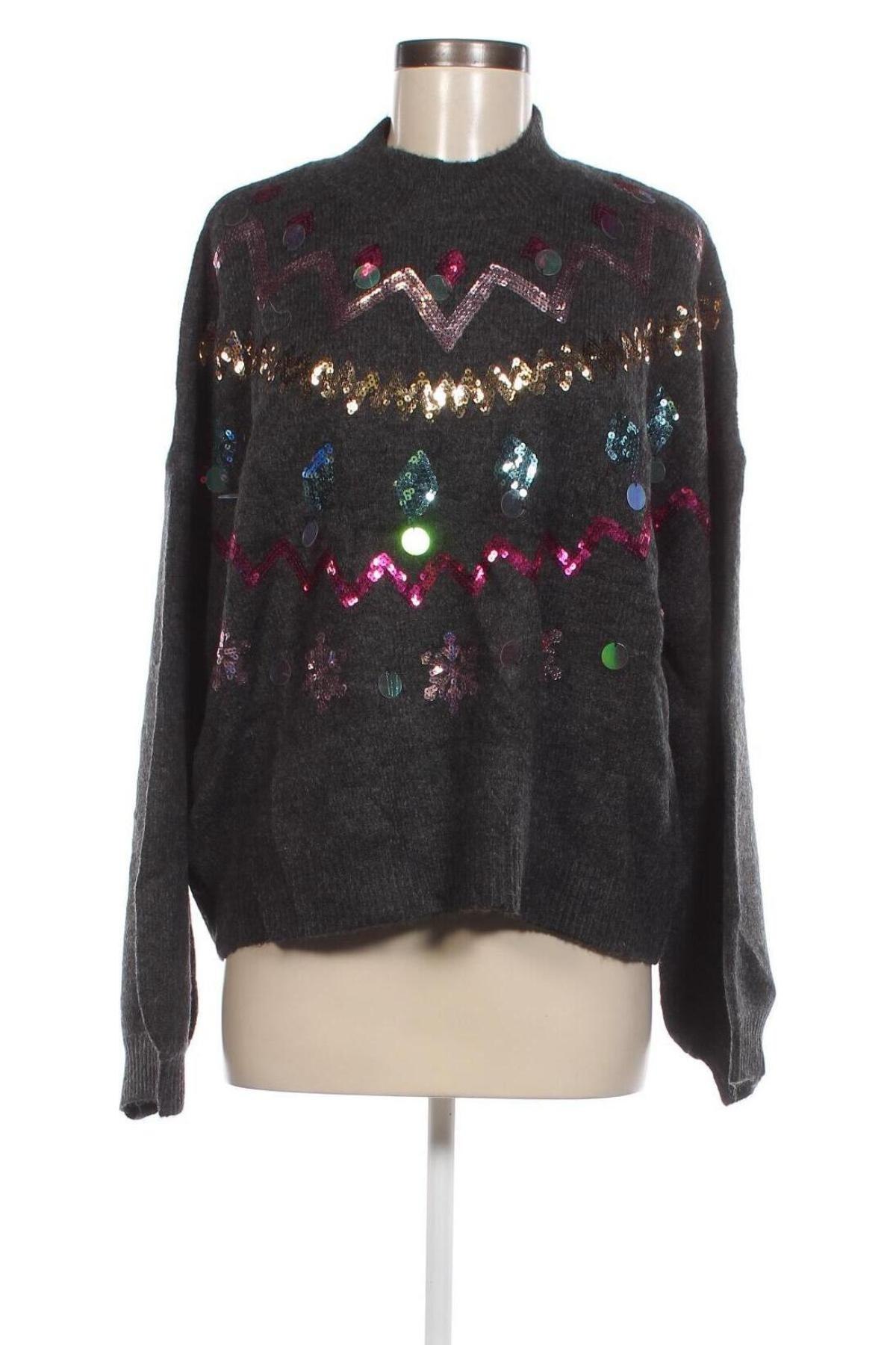 Дамски пуловер New Look, Размер L, Цвят Сив, Цена 7,54 лв.