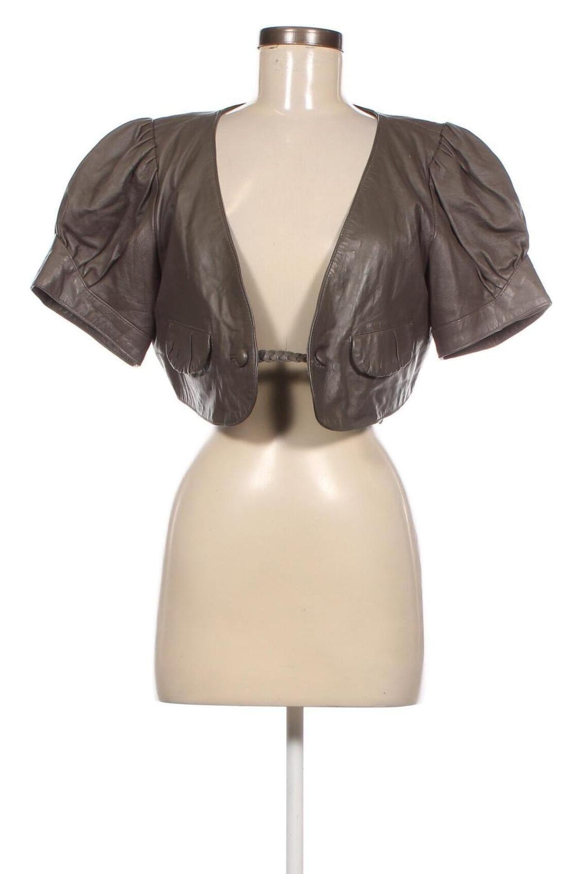 Γυναικείο δερμάτινο μπουφάν Culture, Μέγεθος XL, Χρώμα Γκρί, Τιμή 67,52 €