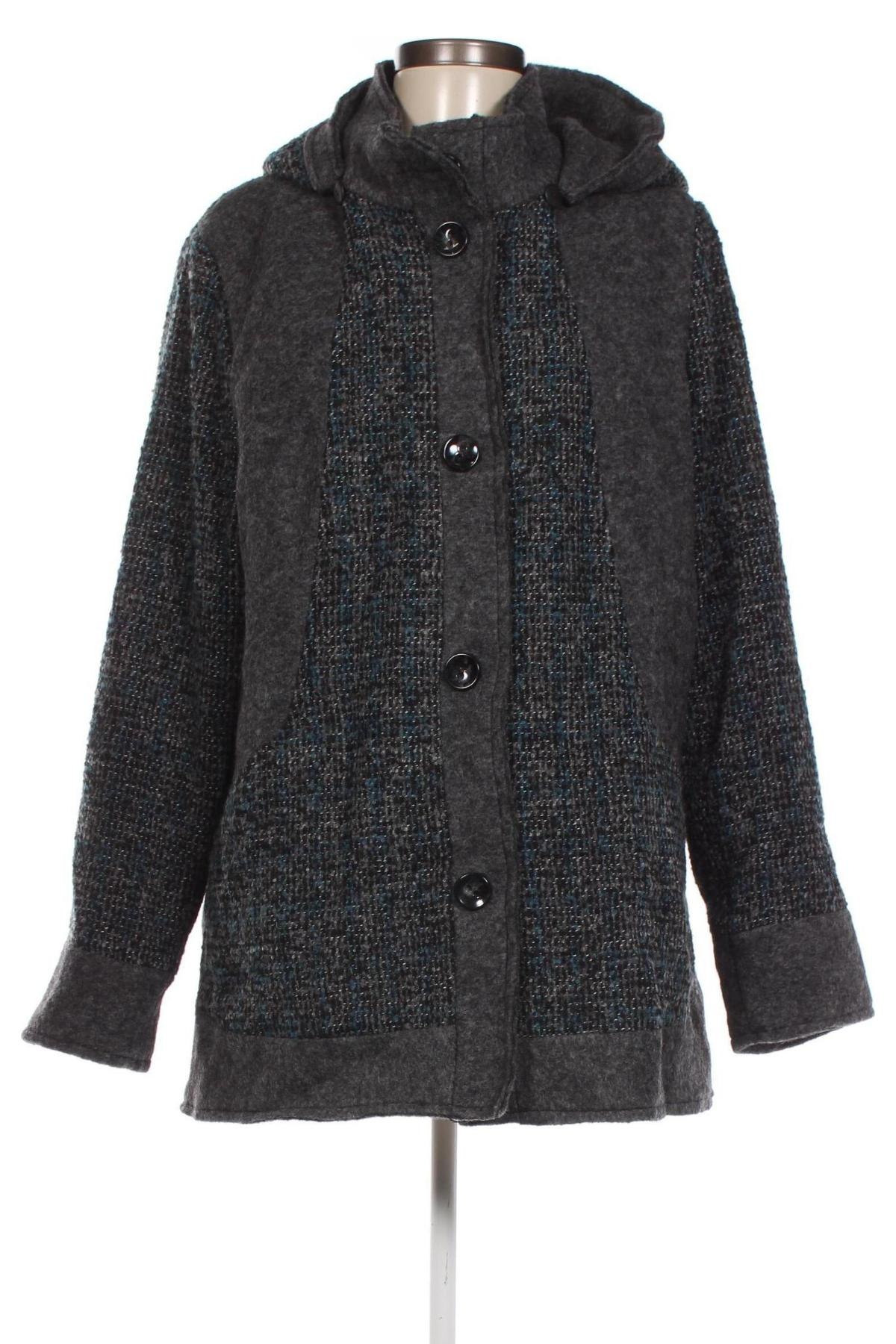 Γυναικείο παλτό Made In Italy, Μέγεθος L, Χρώμα Γκρί, Τιμή 19,86 €