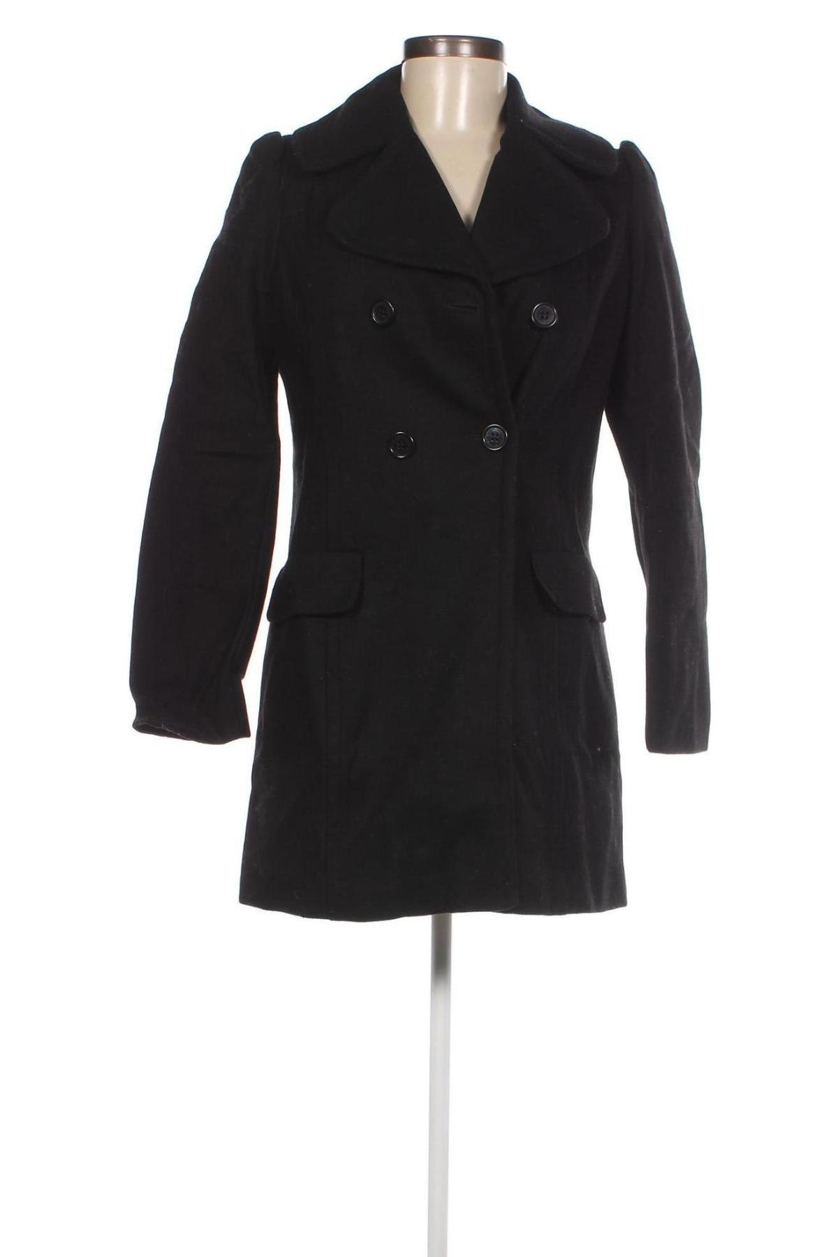 Γυναικείο παλτό Naf Naf, Μέγεθος XXS, Χρώμα Μαύρο, Τιμή 79,64 €