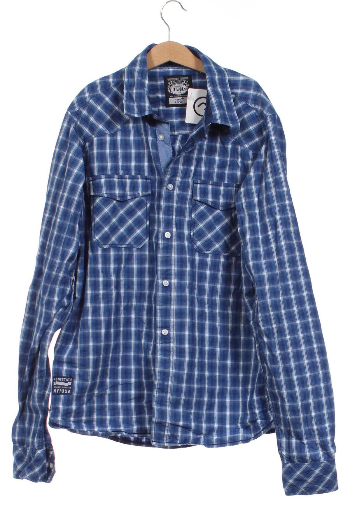 Παιδικό πουκάμισο Here+There, Μέγεθος 15-18y/ 170-176 εκ., Χρώμα Μπλέ, Τιμή 14,85 €