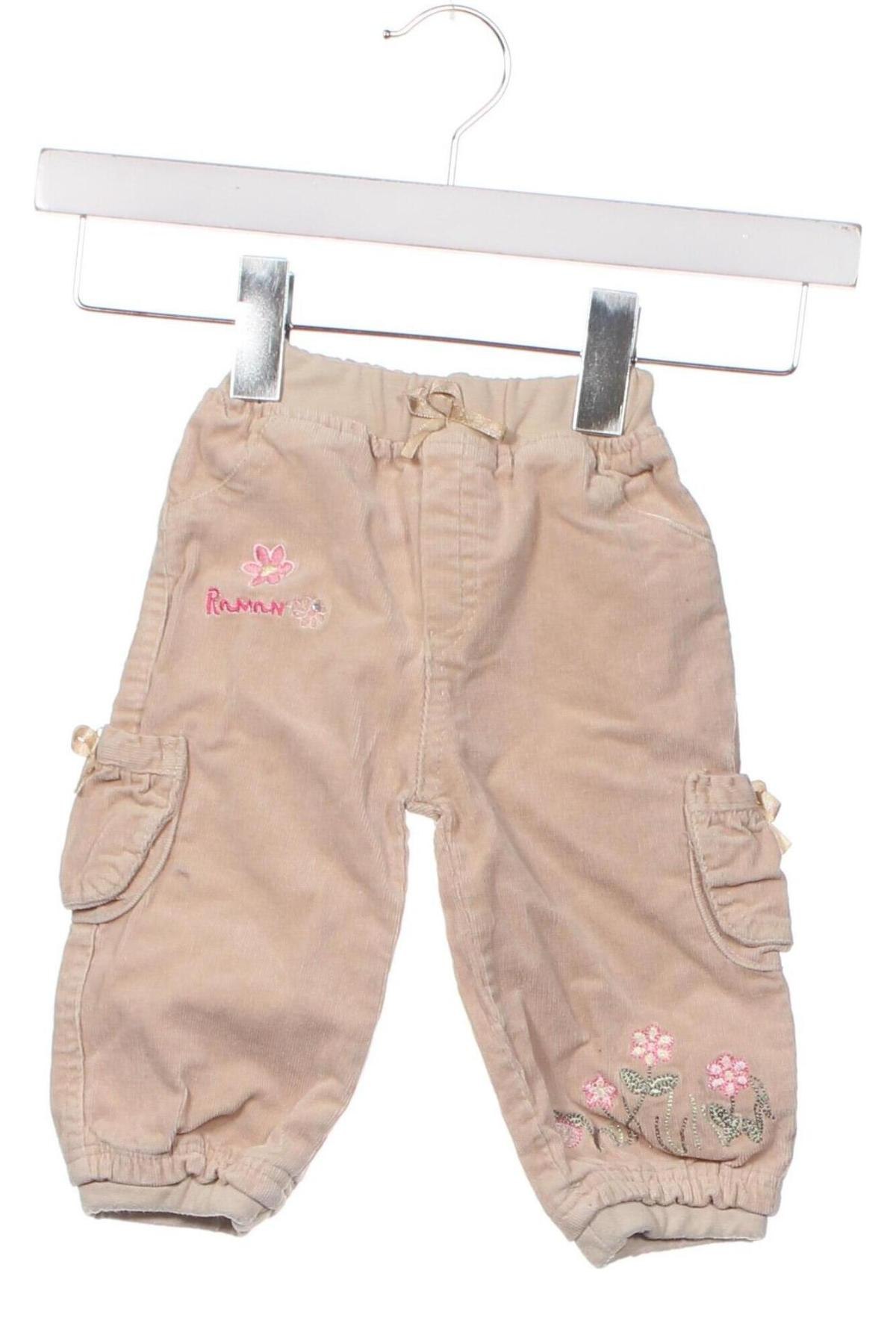 Pantaloni de catifea reiată, pentru copii, Mărime 3-6m/ 62-68 cm, Culoare Ecru, Preț 15,61 Lei