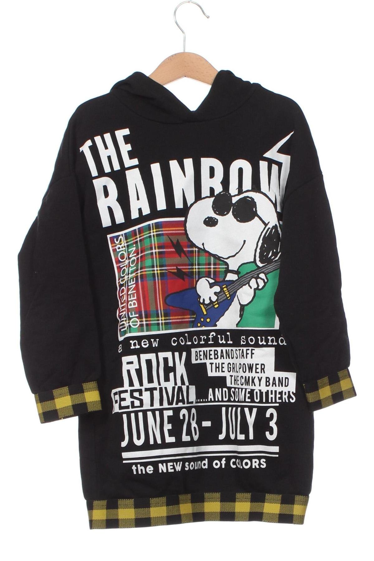 Gyerek sweatshirt United Colors Of Benetton, Méret 6-7y / 122-128 cm, Szín Fekete, Ár 4 351 Ft