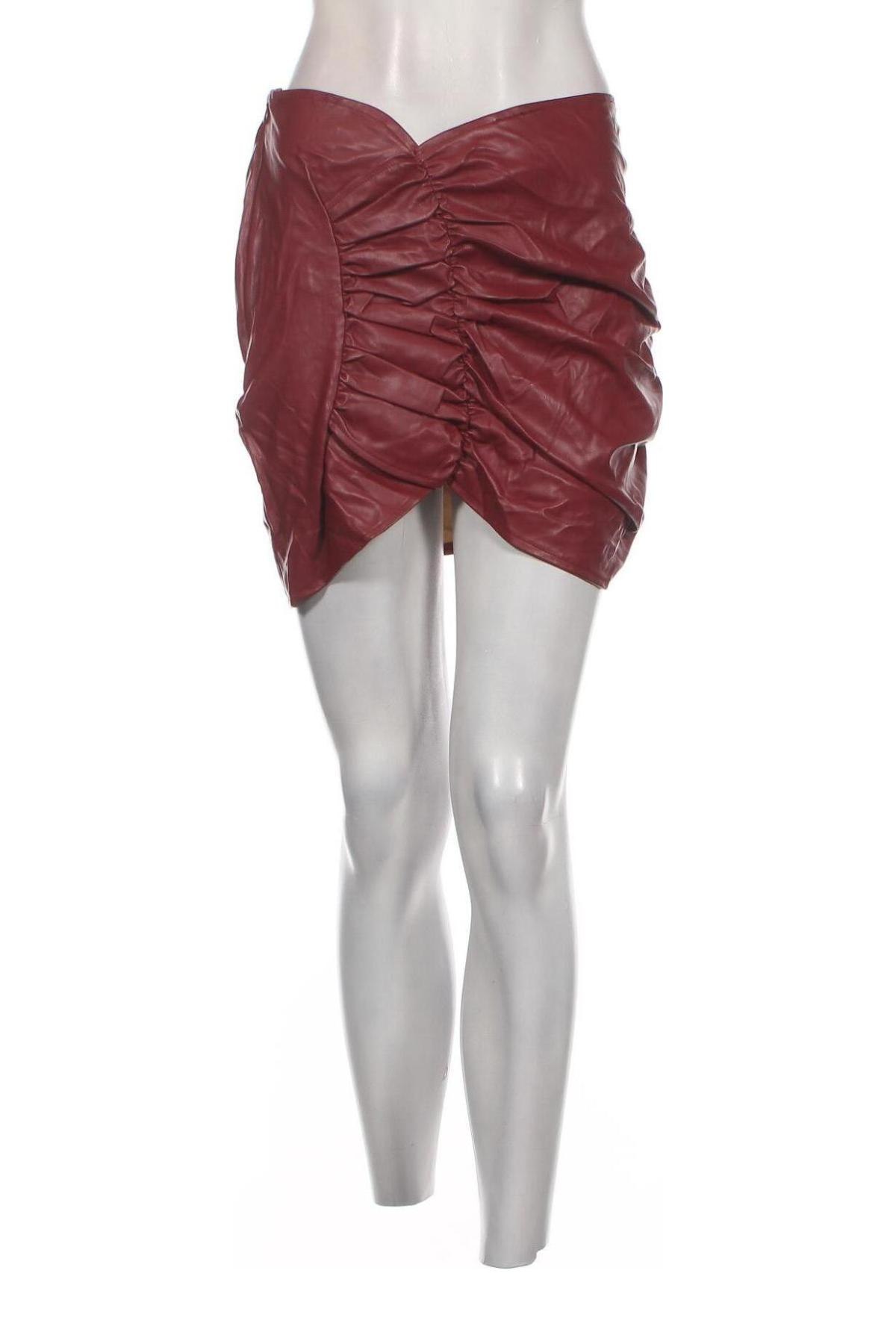 Kožená sukňa  Missguided, Veľkosť M, Farba Červená, Cena  3,29 €