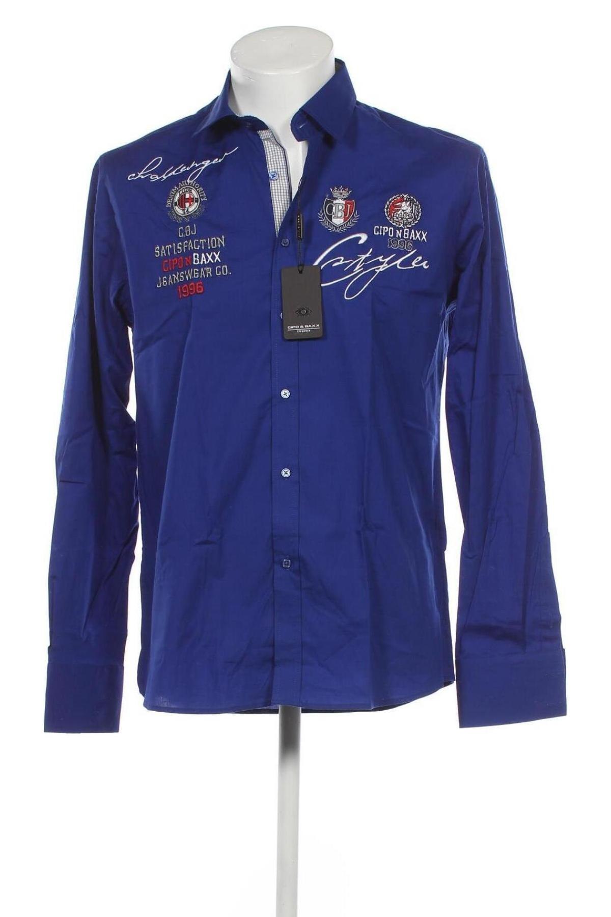 Pánska košeľa  Cipo & Baxx, Veľkosť M, Farba Modrá, Cena  12,67 €