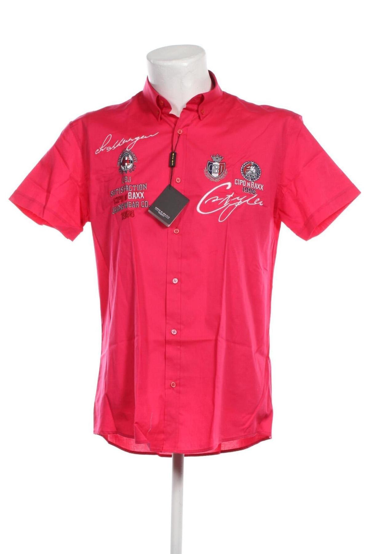 Мъжка риза Cipo & Baxx, Размер L, Цвят Розов, Цена 25,50 лв.