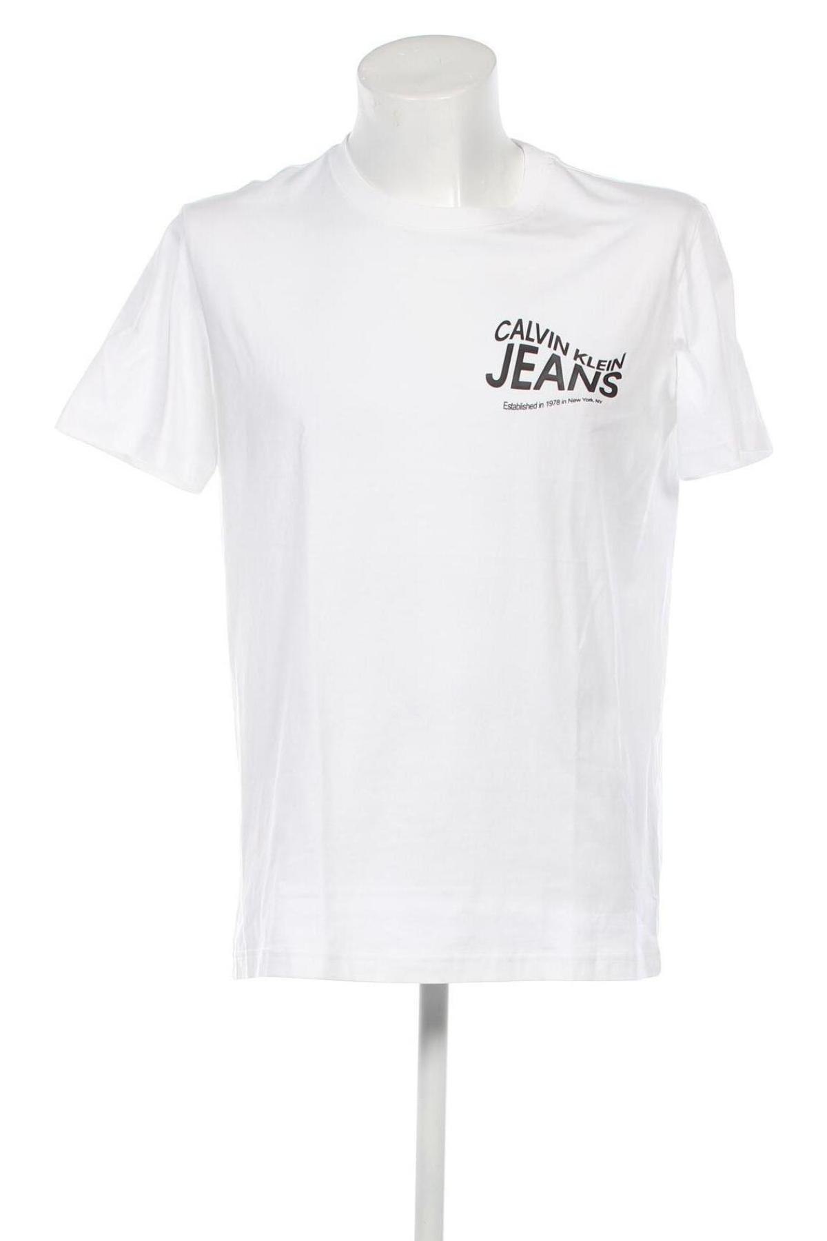 Tricou de bărbați Calvin Klein Jeans, Mărime L, Culoare Alb, Preț 223,68 Lei