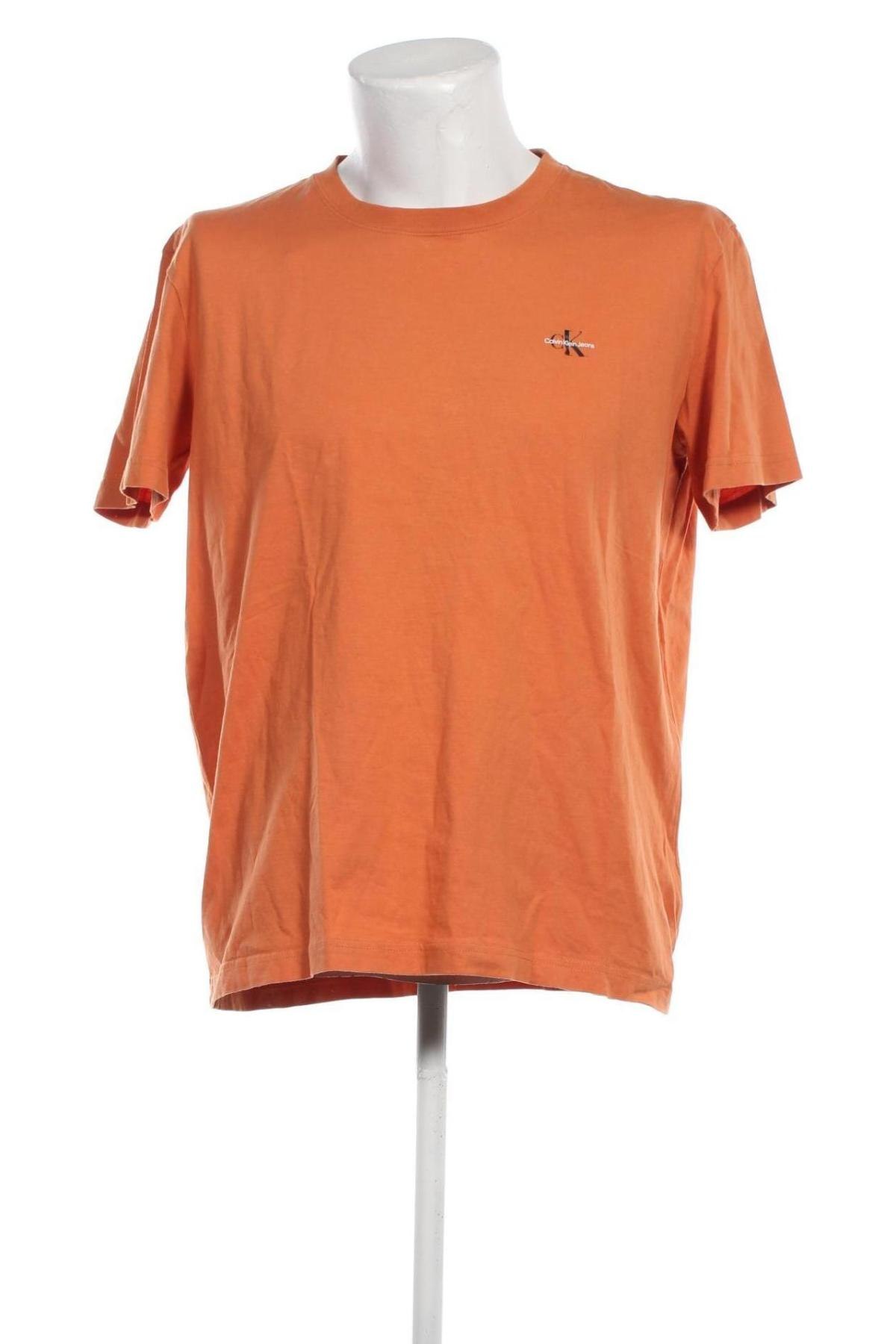 Herren T-Shirt Calvin Klein Jeans, Größe XL, Farbe Orange, Preis 28,04 €