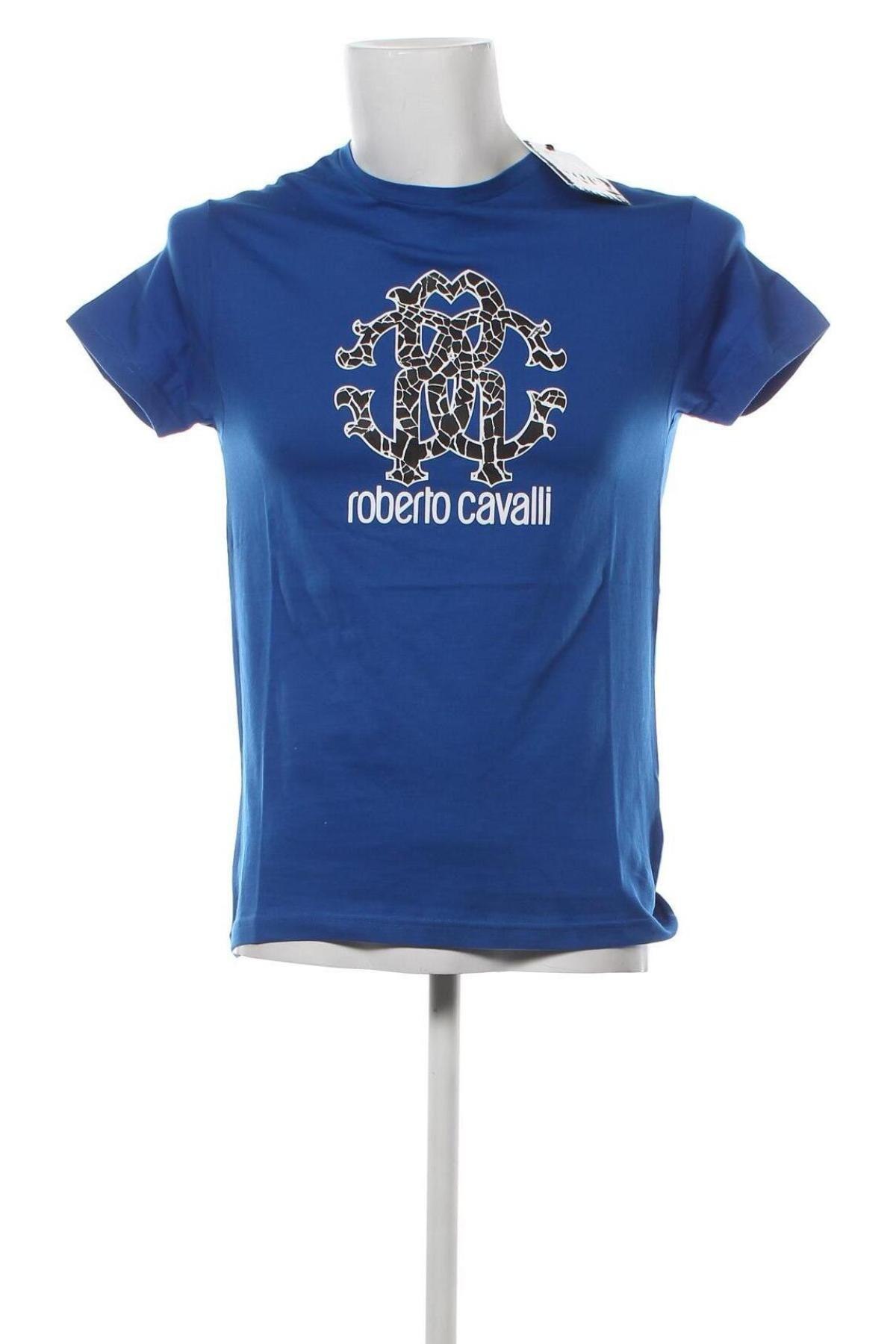 Мъжка тениска Roberto Cavalli, Размер S, Цвят Син, Цена 103,23 лв.