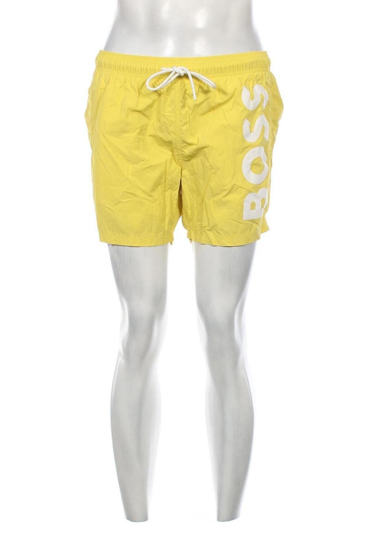 Pantaloni scurți de bărbați BOSS, Mărime M, Culoare Galben, Preț 362,53 Lei