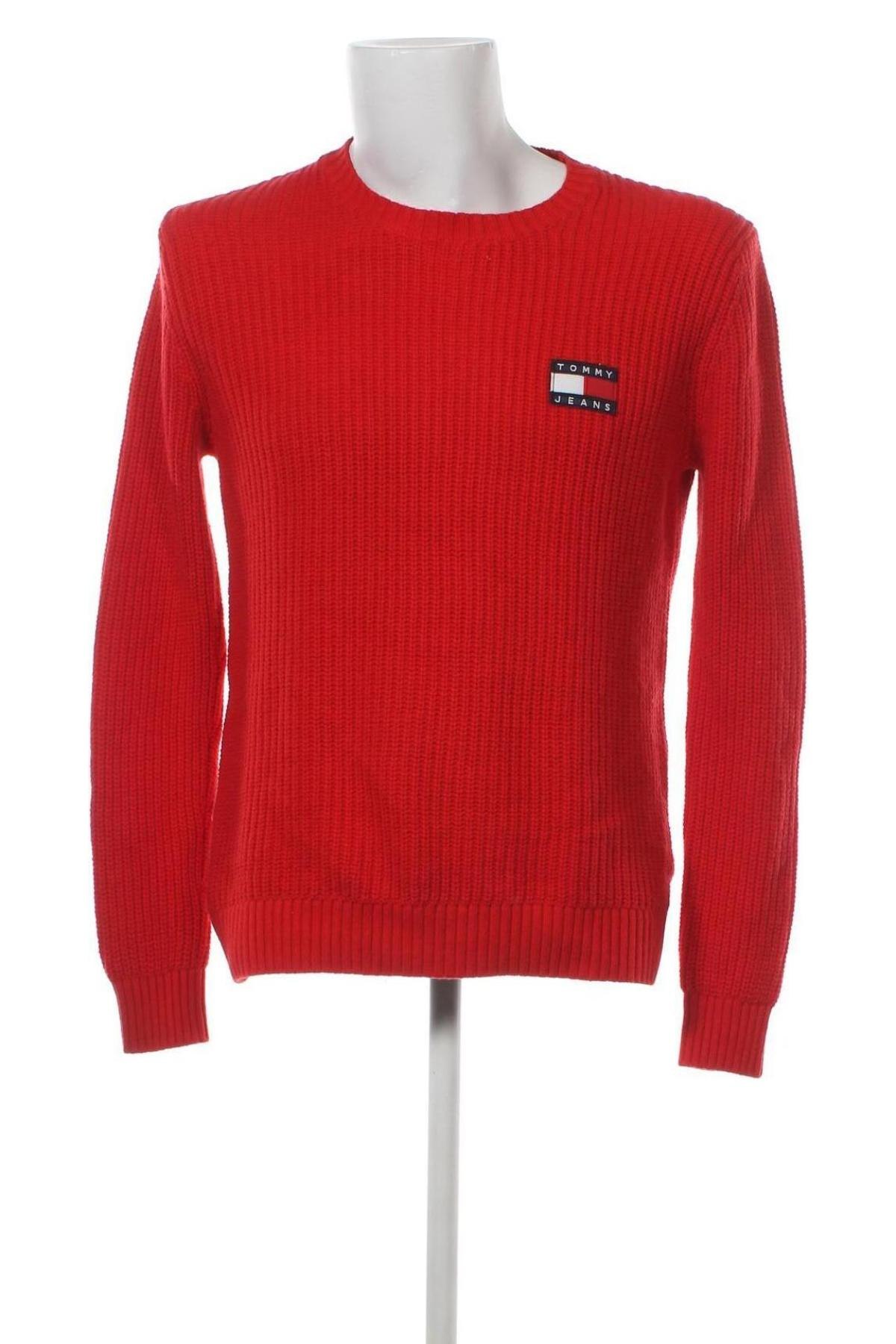 Мъжки пуловер Tommy Jeans, Размер M, Цвят Червен, Цена 59,21 лв.