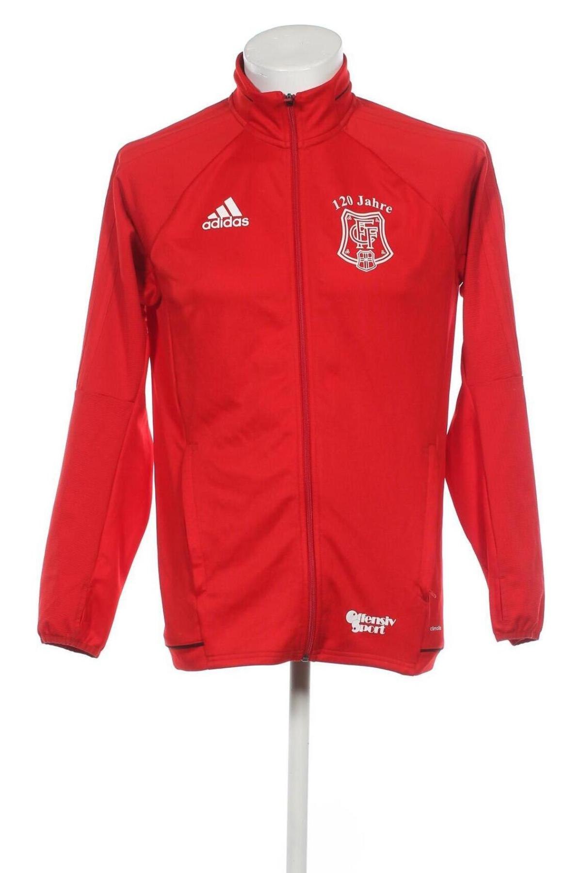 Ανδρική αθλητική ζακέτα Adidas, Μέγεθος M, Χρώμα Κόκκινο, Τιμή 16,70 €