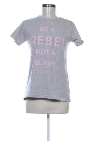 Γυναικείο t-shirt Rebel, Μέγεθος M, Χρώμα Γκρί, Τιμή 9,00 €