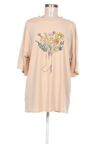 Damski T-shirt SHEIN, Rozmiar XXL, Kolor Beżowy, Cena 88,47 zł