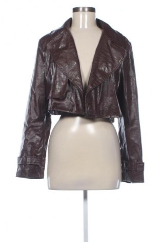 Damska kurtka skórzana Missguided, Rozmiar S, Kolor Brązowy, Cena 160,75 zł