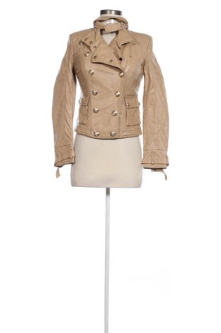 Дамско кожено яке Unbranded, Размер XS, Цвят Бежов, Цена 35,60 €