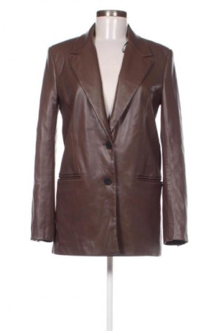Дамско кожено яке Zara, Размер XS, Цвят Кафяв, Цена 21,47 €