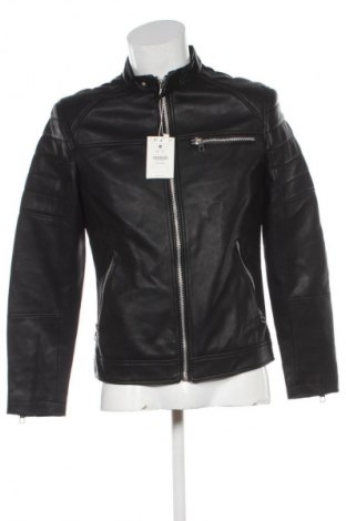 Pánska kožená bunda  Bershka, Veľkosť M, Farba Čierna, Cena  39,95 €