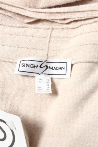 Дамска жилетка Singh S Madan, Размер M, Цвят Бежов, Цена 24,65 лв.