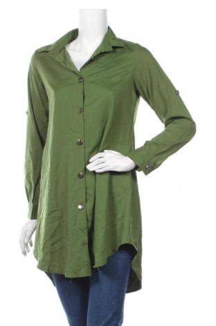 Дамска риза, Размер S, Цвят Зелен, 65% памук, 35% еластан, Цена 9,01 лв.