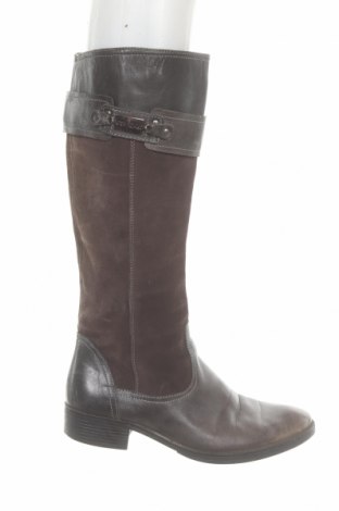 Γυναικείες μπότες Geox, Μέγεθος 38, Χρώμα Γκρί, Γνήσιο δέρμα, φυσικό σουέτ, Τιμή 44,81 €
