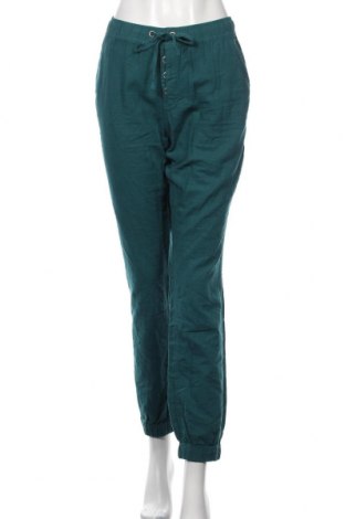 Дамски панталон Q/S by S.Oliver, Размер XL, Цвят Зелен, 55% лен, 45% памук, Цена 30,96 лв.