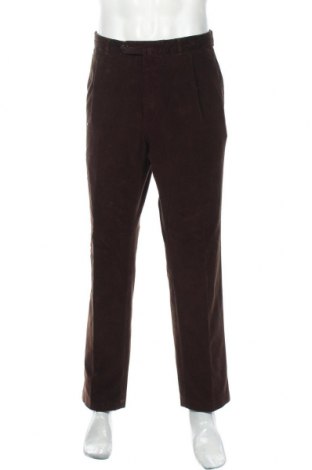 Pantaloni raiați de bărbați Ermenegildo Zegna, Mărime XL, Culoare Maro, Bumbac, Preț 289,48 Lei